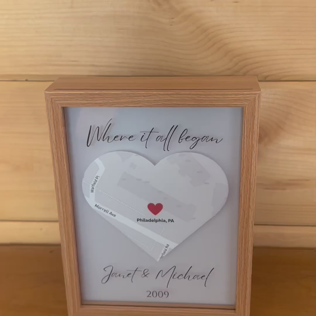 Customized Couple’s Where We Met Map