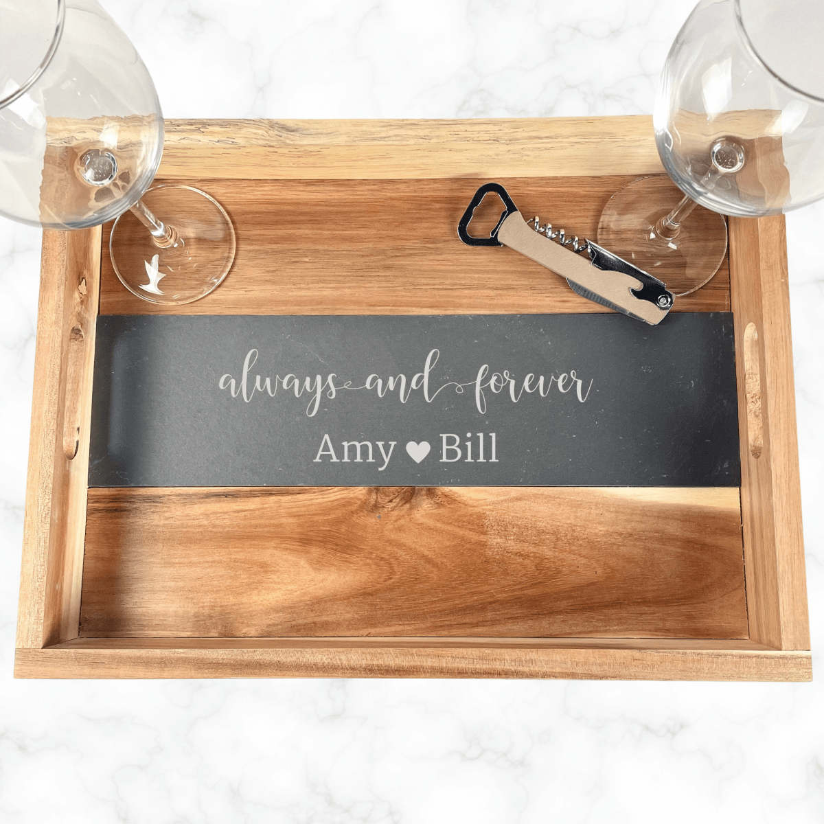 Personalized Eternal Love Serving Tray for her, Customized Gifts for Women by Groovy Girl Gifts
