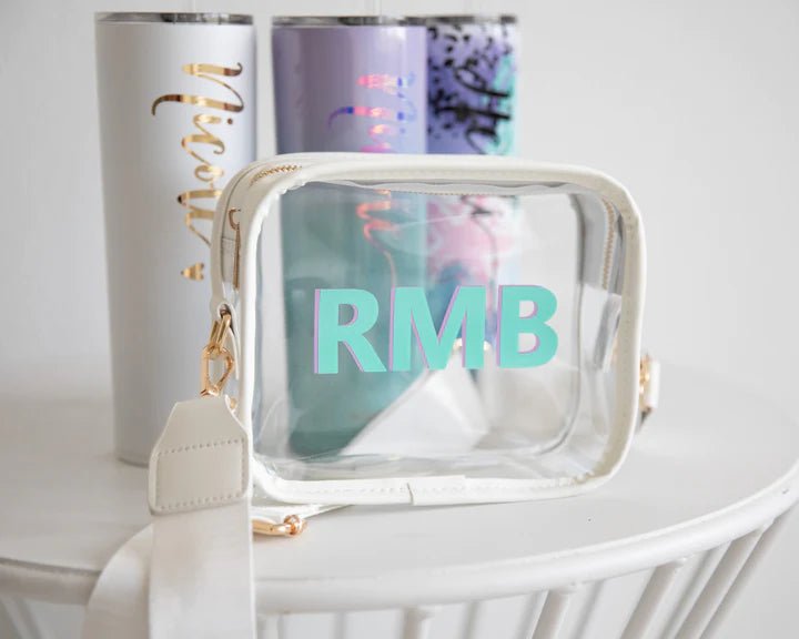 Personalized Clear Stadium Bag for her, Customized Gifts for Women by Groovy Girl Gifts