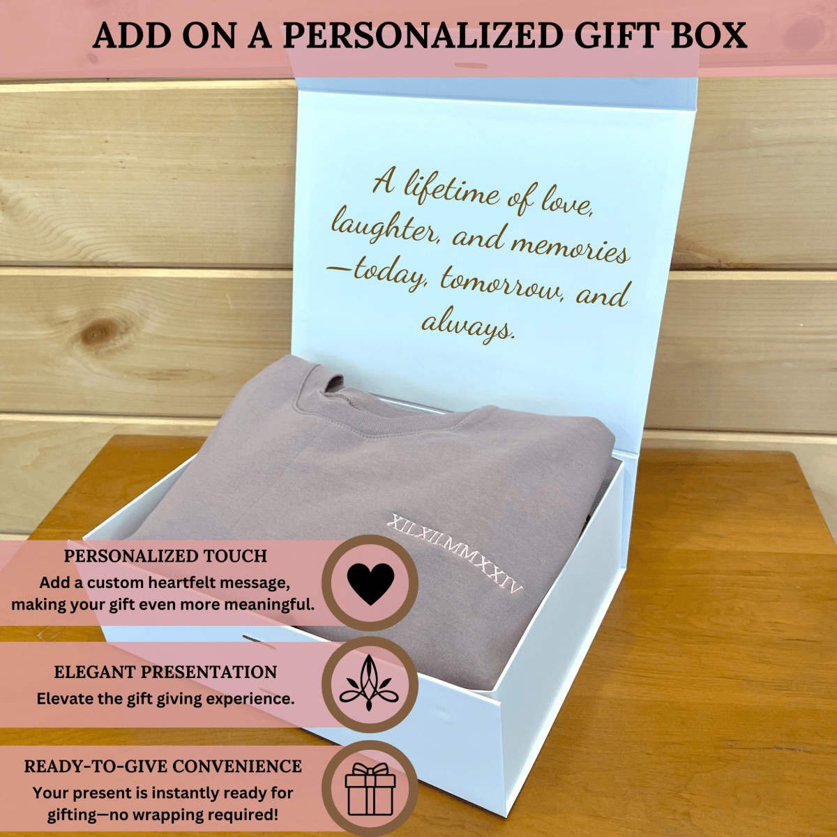 Personalized Embroidered Sentimental Sweatshirt for her, Customized Gifts for Women by Groovy Girl Gifts