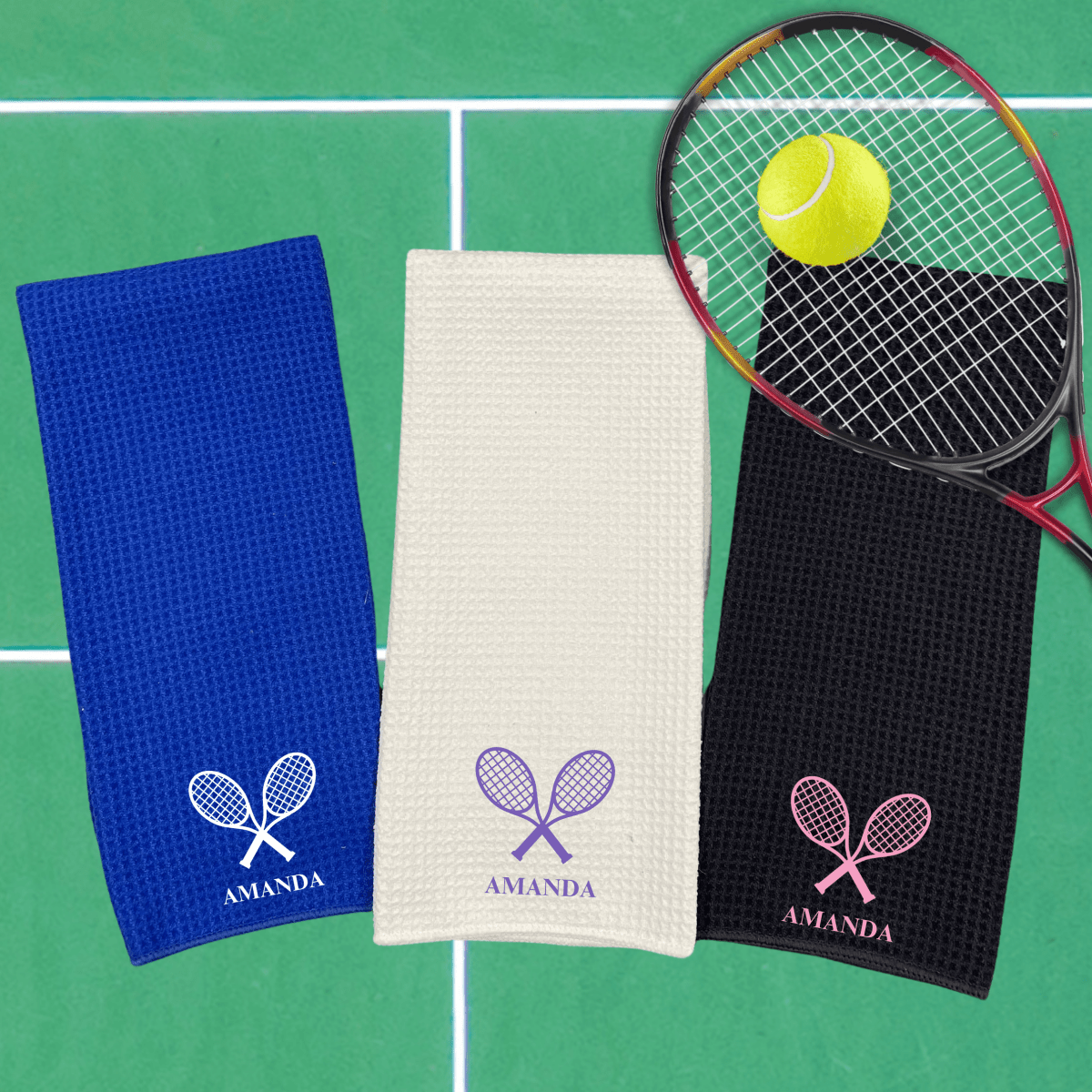 Personalized Custom Tennis Towel for her, Customized Gifts for Women by Groovy Girl Gifts