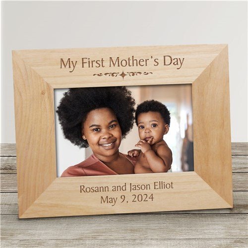 Personalized Custom My First Mother&#39;s Day Wooden Frame for her, Customized Gifts for Women by Groovy Girl Gifts