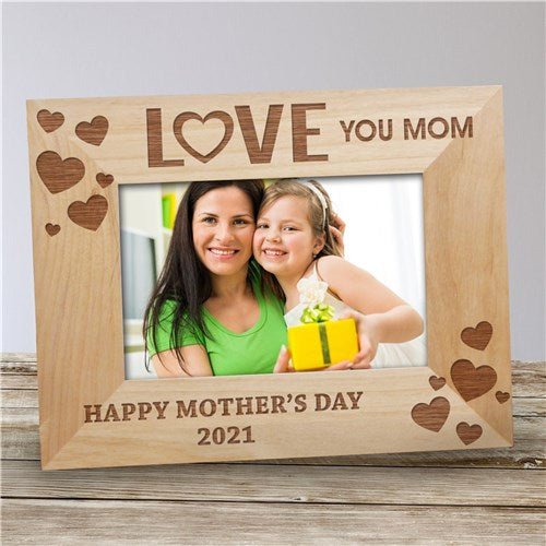 Personalized Love You Mom Photo Frame for her, Customized Gifts for Women by Groovy Girl Gifts