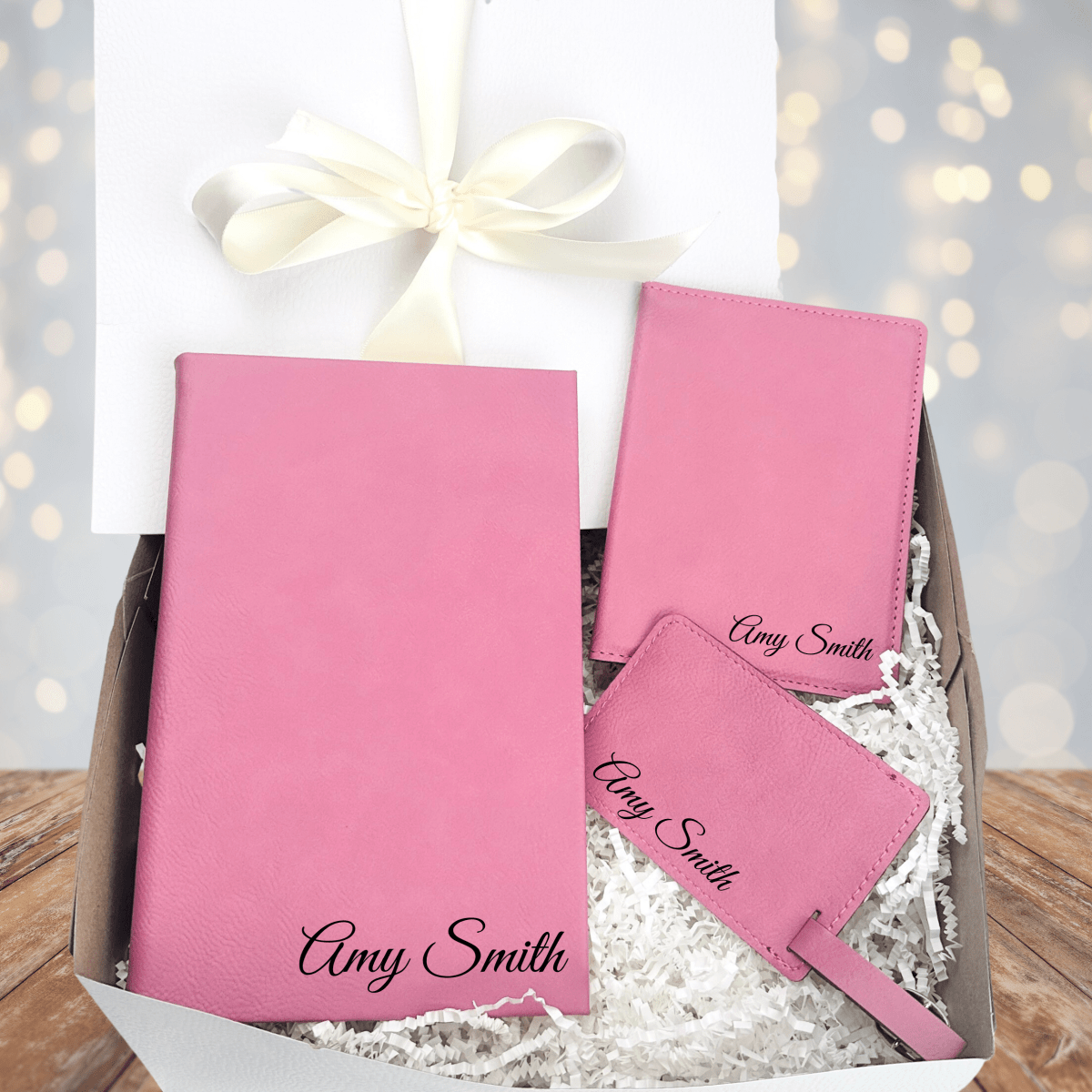 Personalized Traveler&#39;s Love Gift Set for her, Customized Gifts for Women by Groovy Girl Gifts