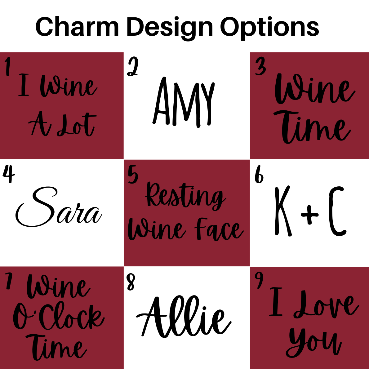Personalized Cork Wine Charm