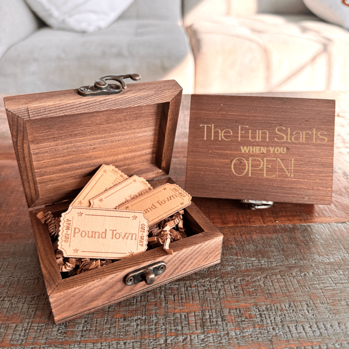 Personalized One - Way Ticket to Pound Town for her, Customized Gifts for Women by Groovy Girl Gifts