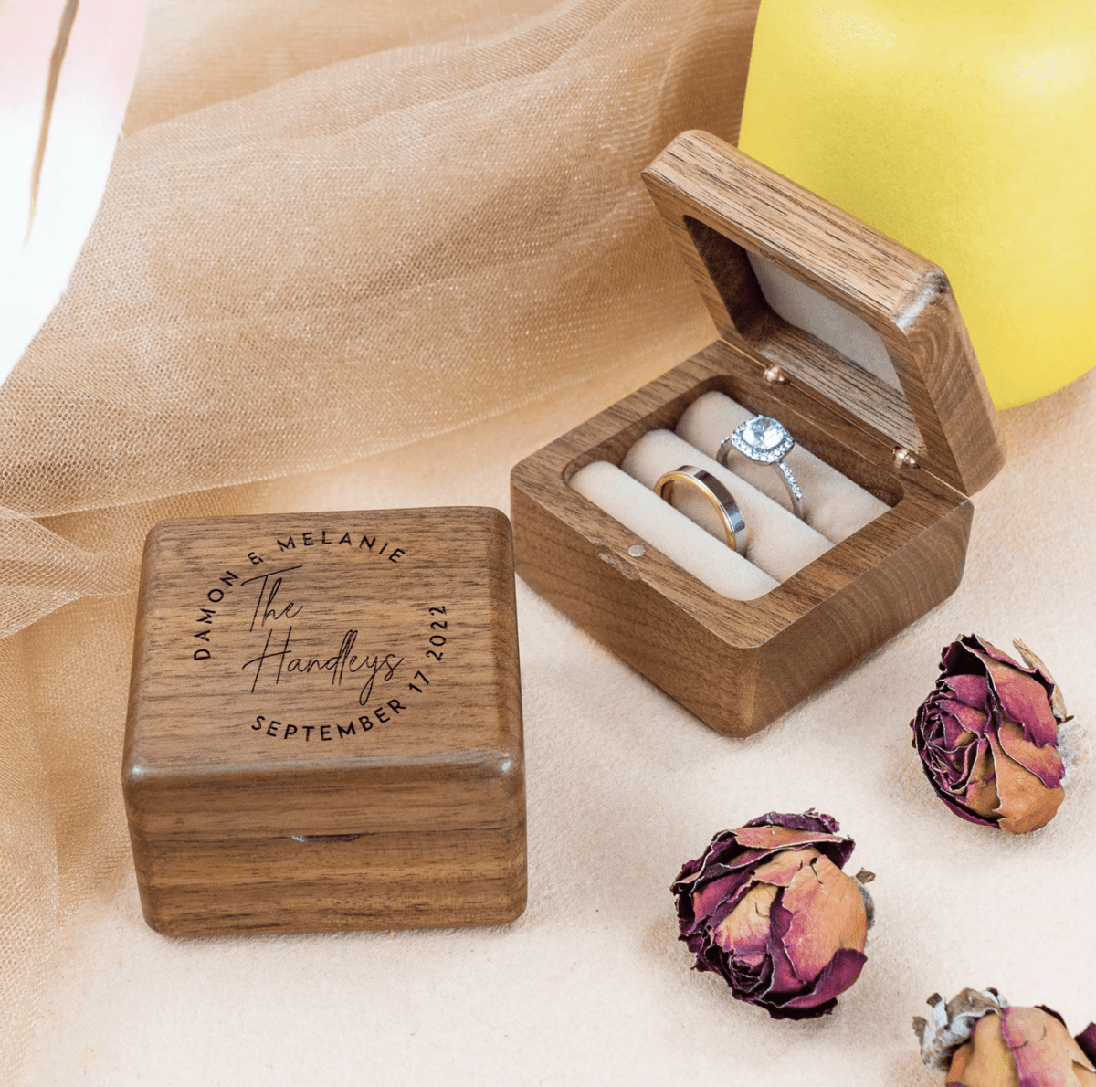 Personalized Wedding Ring Box for her, Customized Gifts for Women by Groovy Girl Gifts