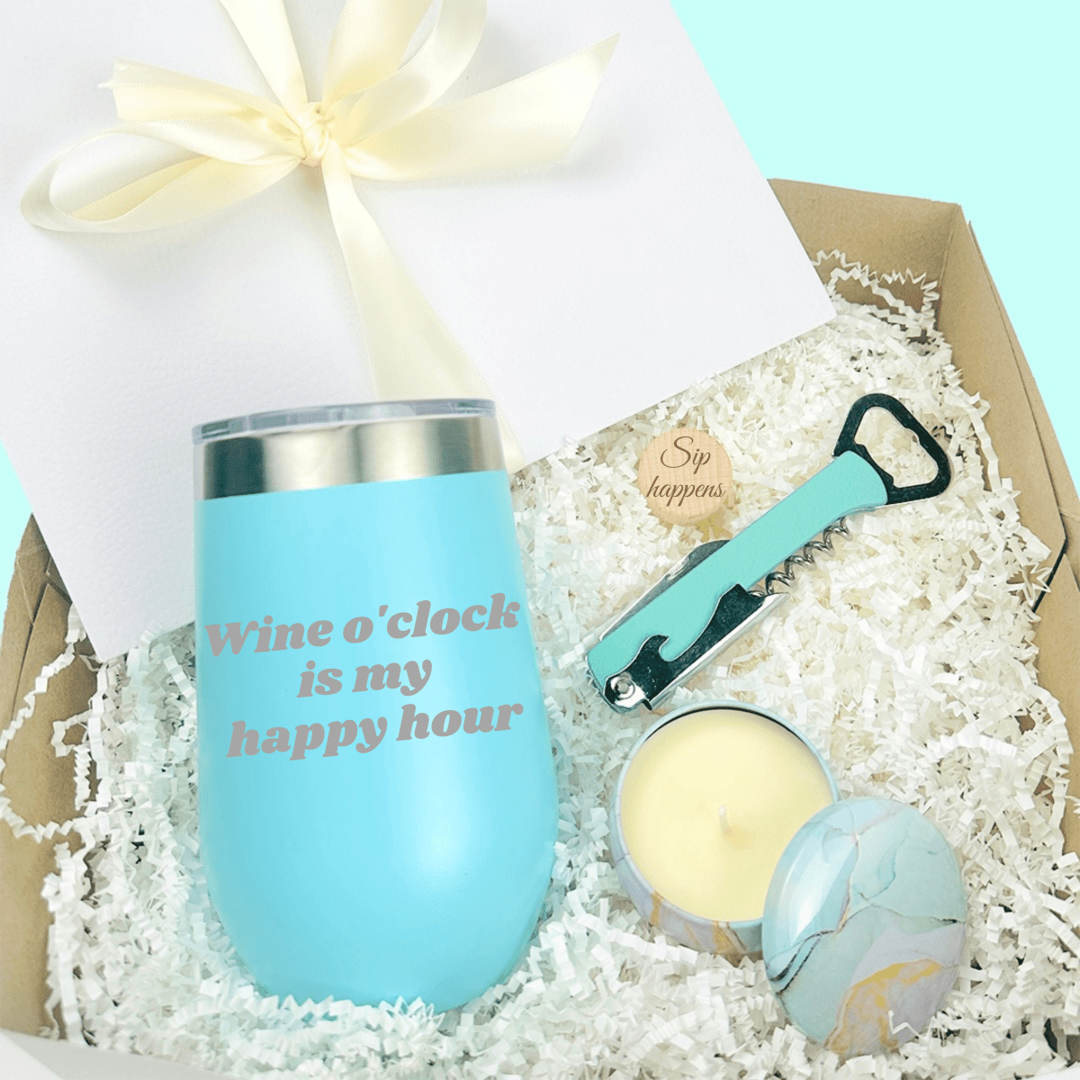 Personalized Sip & Sparkle Celebration Set for her, Customized Gifts for Women by Groovy Girl Gifts