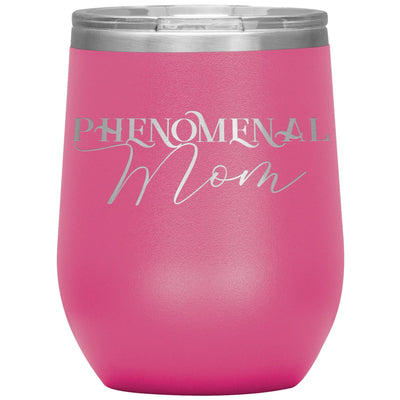 12oz Wine Insulated Tumbler, Phenomenal MOM, Engraved Mug by inQue.Style