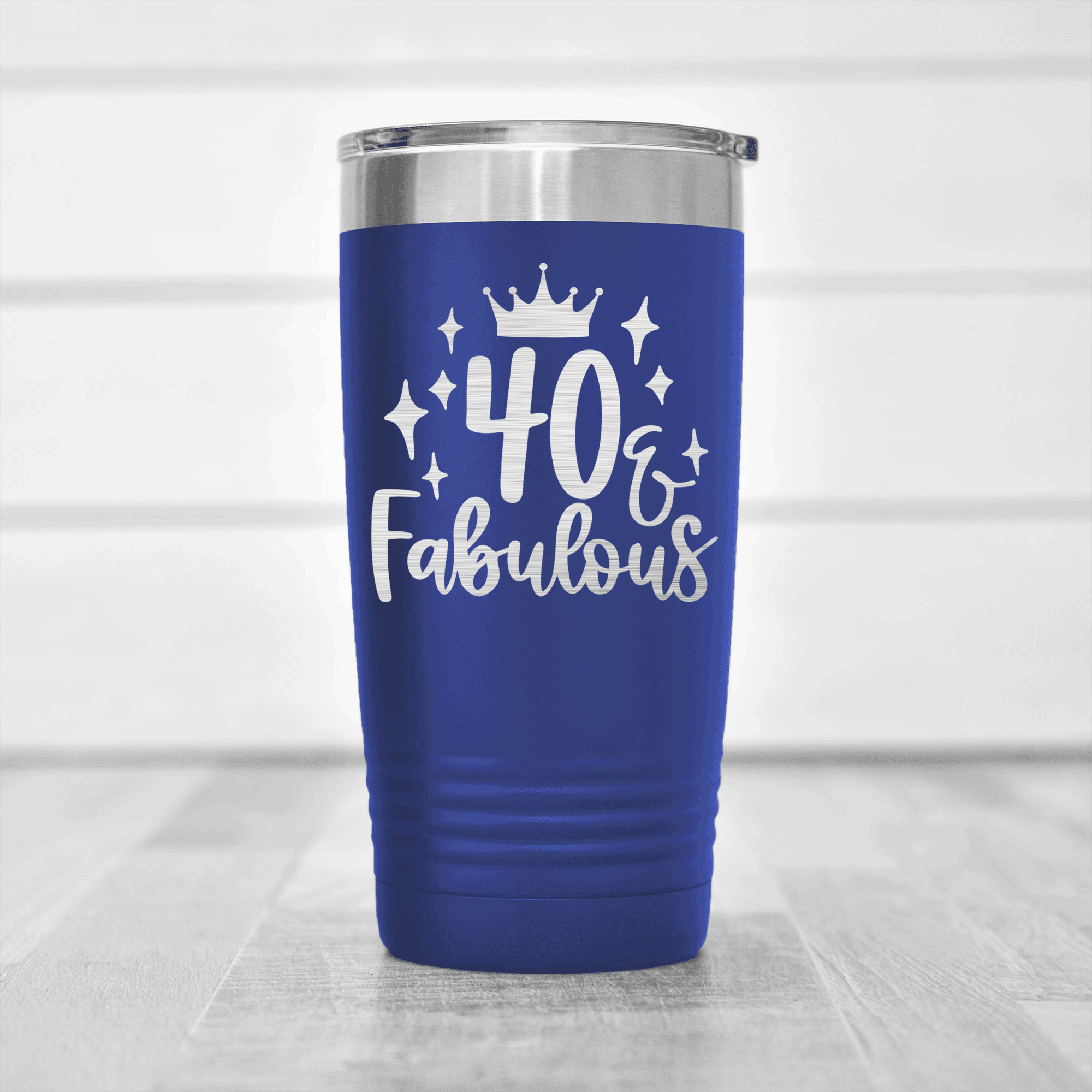 Blue birthday tumbler 40 And Fabulous Crown
