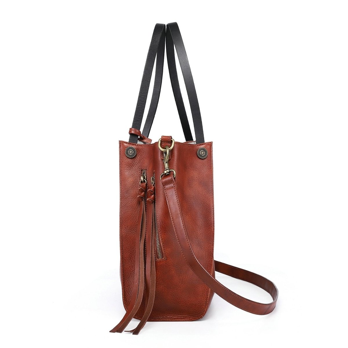 Personalized Daisy Leather Tote for her, Customized Gifts for Women by Groovy Girl Gifts