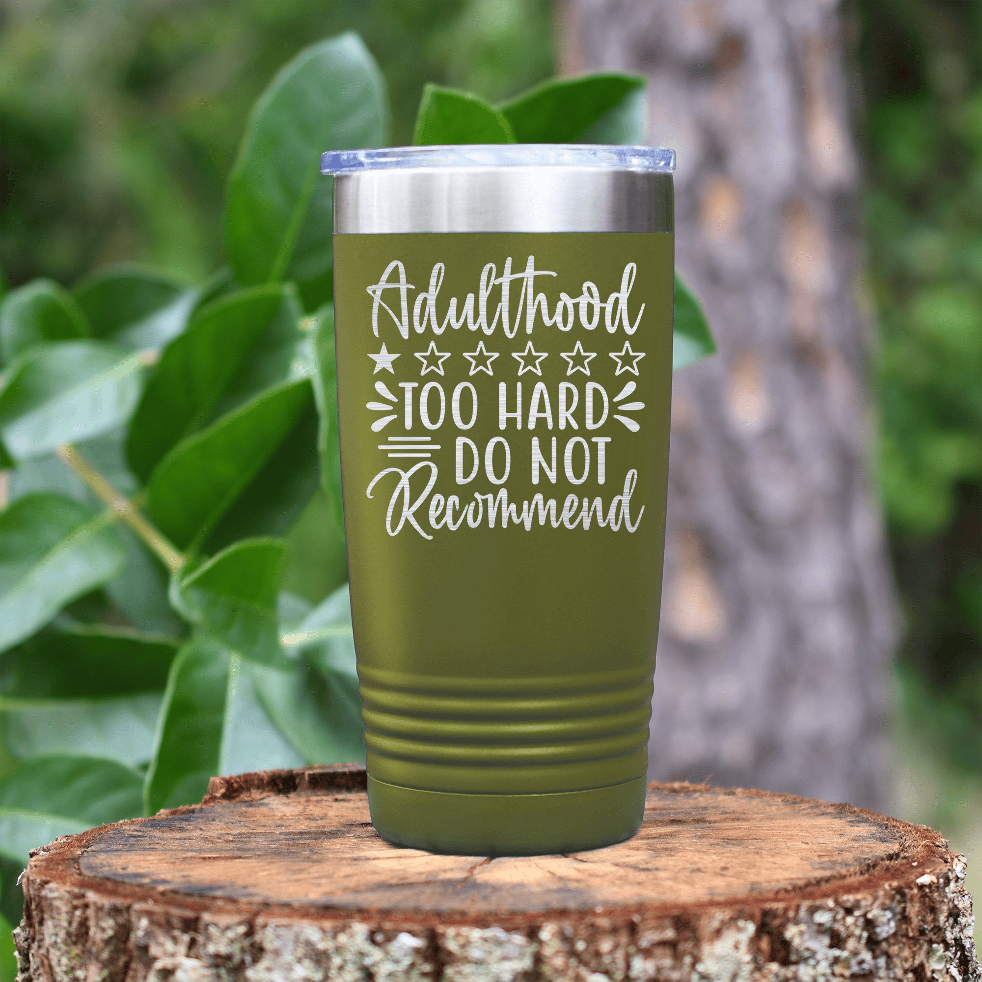 Military Green pickelball tumbler Adulting Is Hard