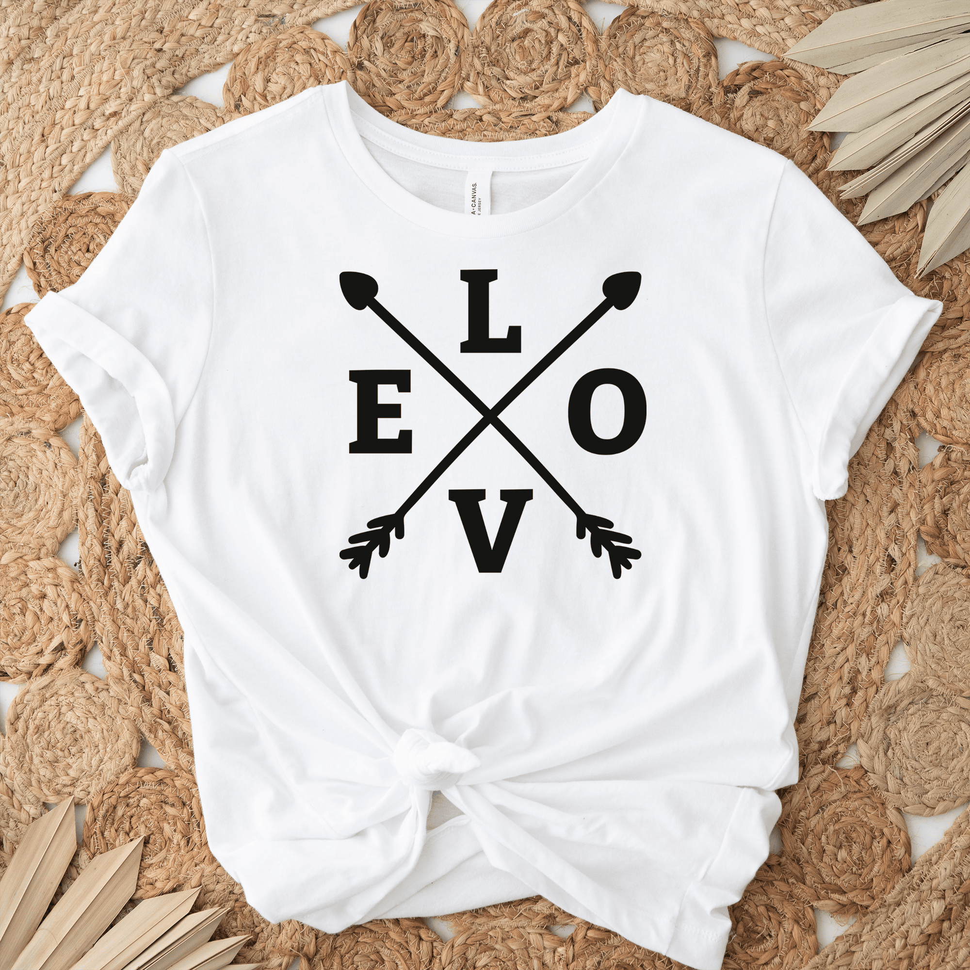 White Womens T-Shirt With Arrow Of Love Design