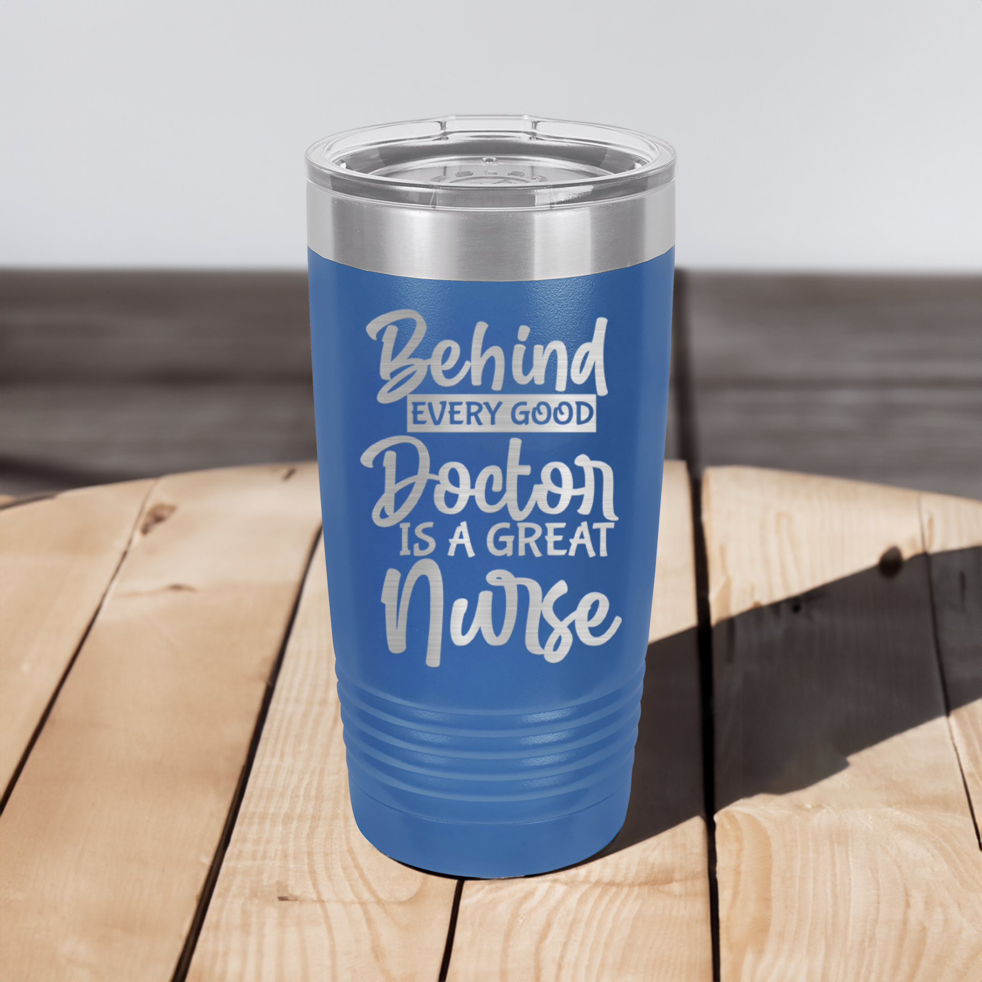 Funny Behind Every Doctor is A Nurse Ringed Tumbler