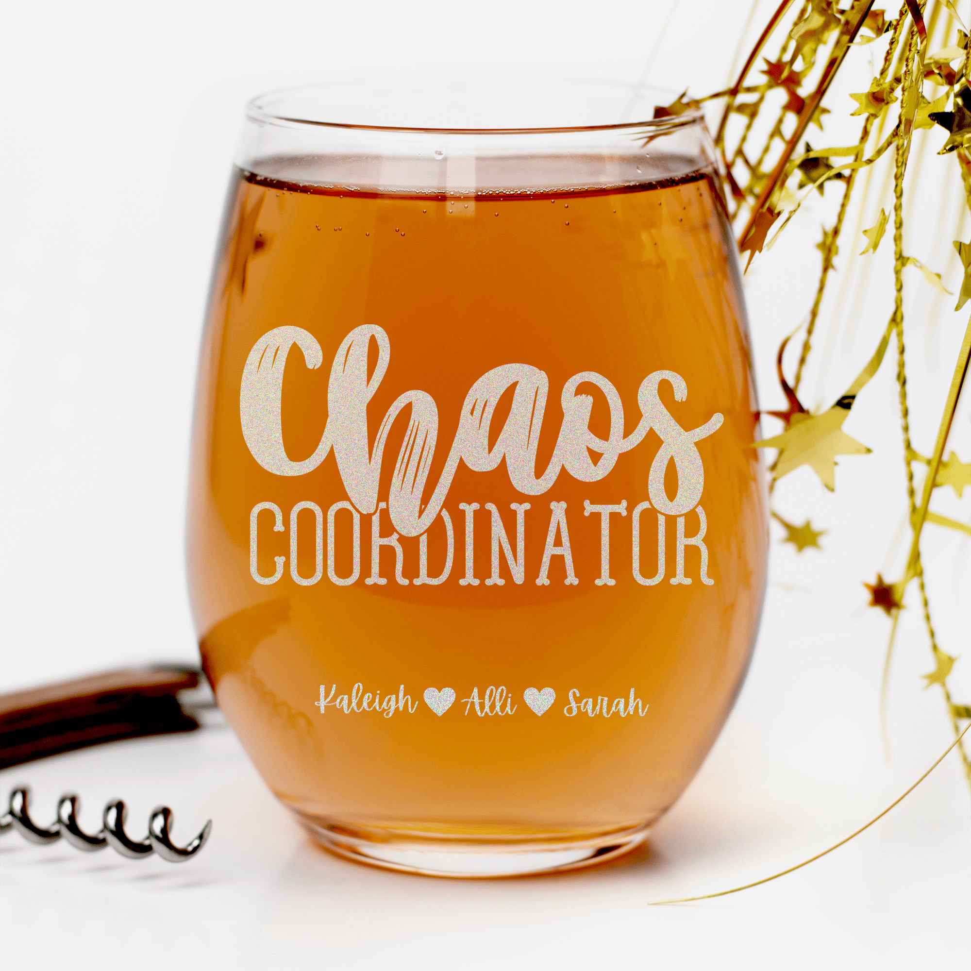 Chaos Coordinator Stemless Wine Glass