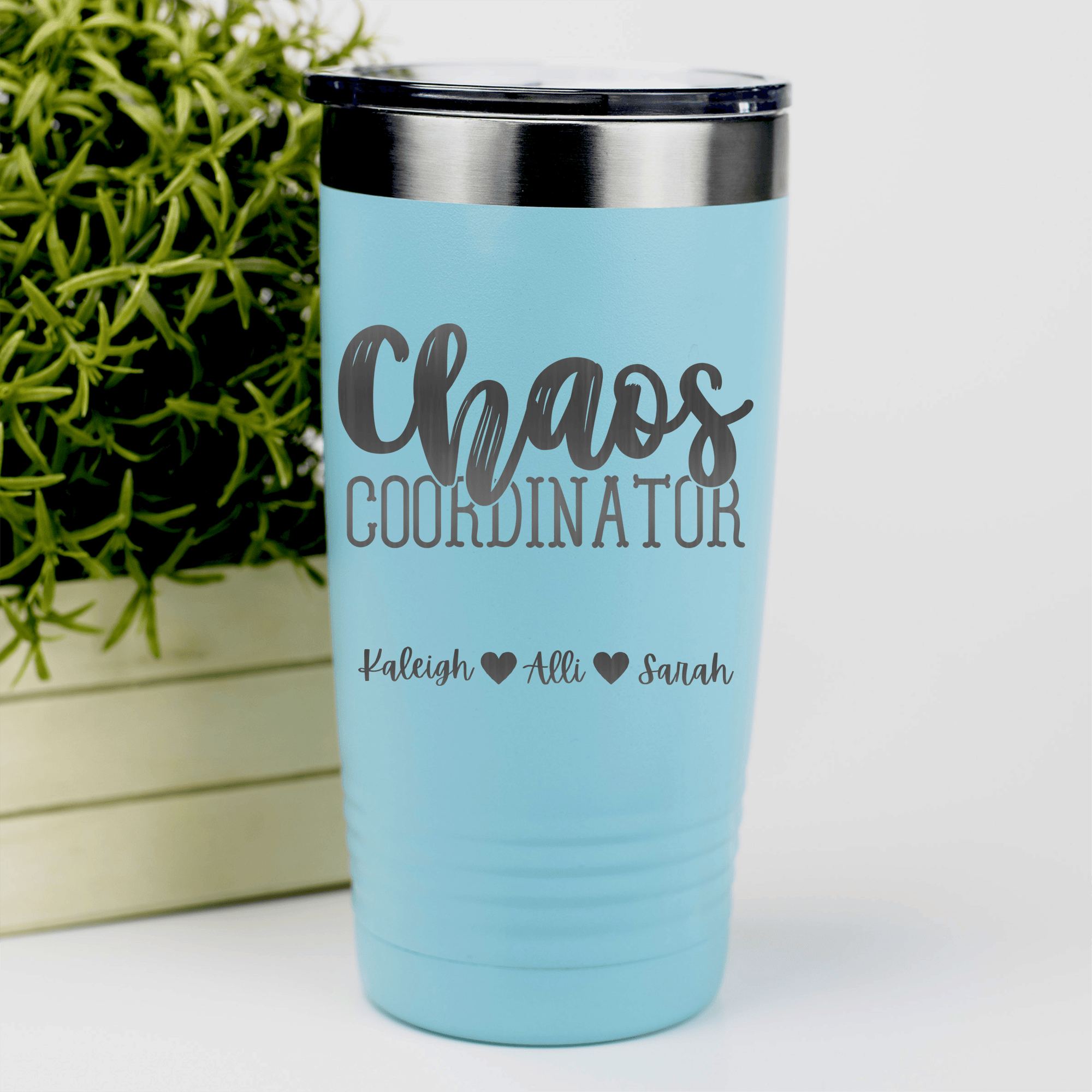 Teal Mothers Day Tumbler With Chaos Coordinator Design