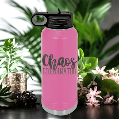 Pink Mothers Day Water Bottle With Chaos Coordinator Design