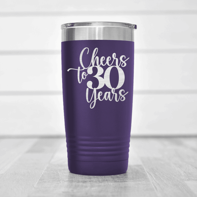 Purple birthday tumbler Cheers To Thirty Years