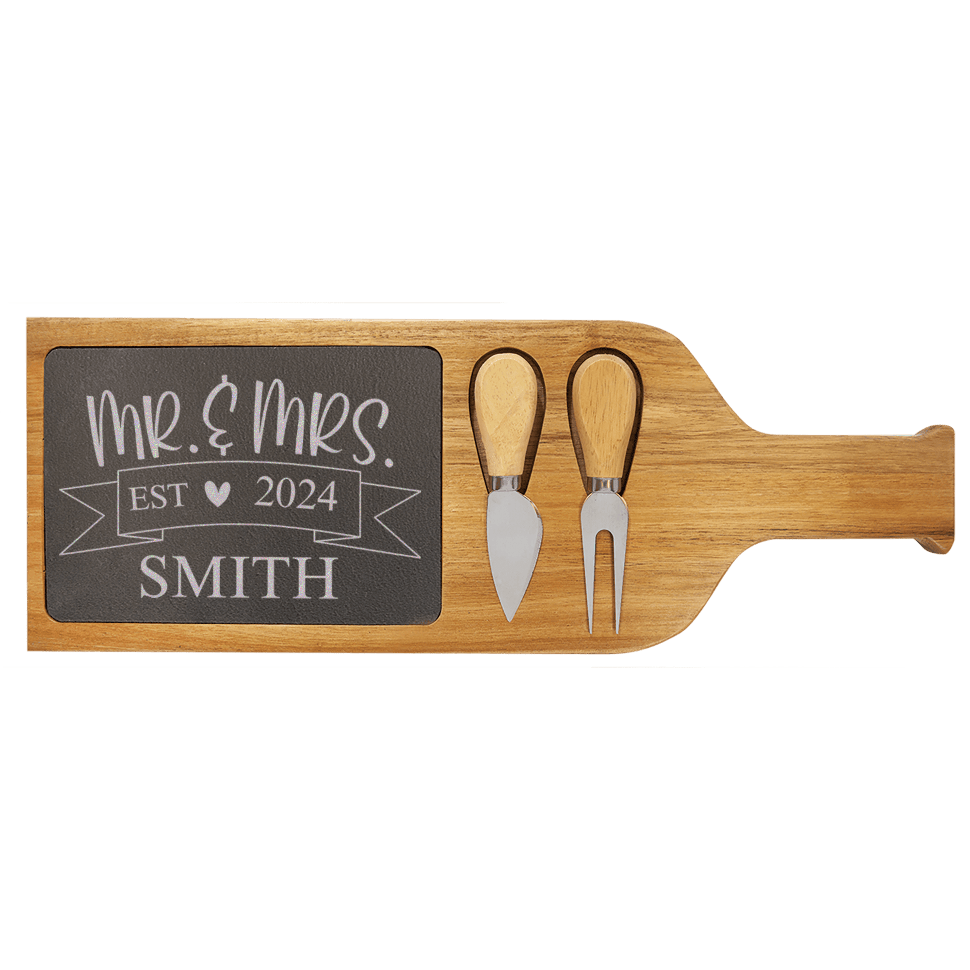 Cherised Memory Banner Wood Slate Serving Tray With Handle