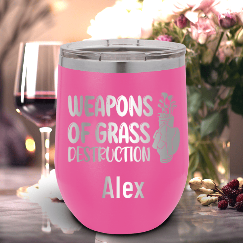 Pink Golf Gifts For Her Wine Tumbler With Choose Your Club Design