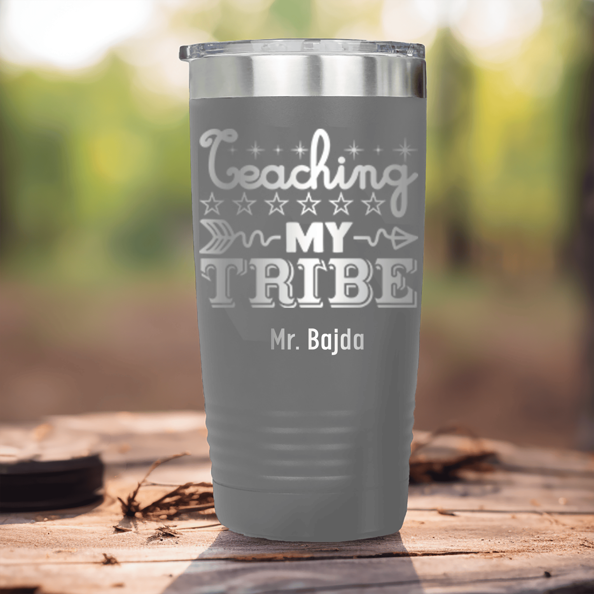 Grey Teacher Tumbler With Coaching Is My Tribe Design