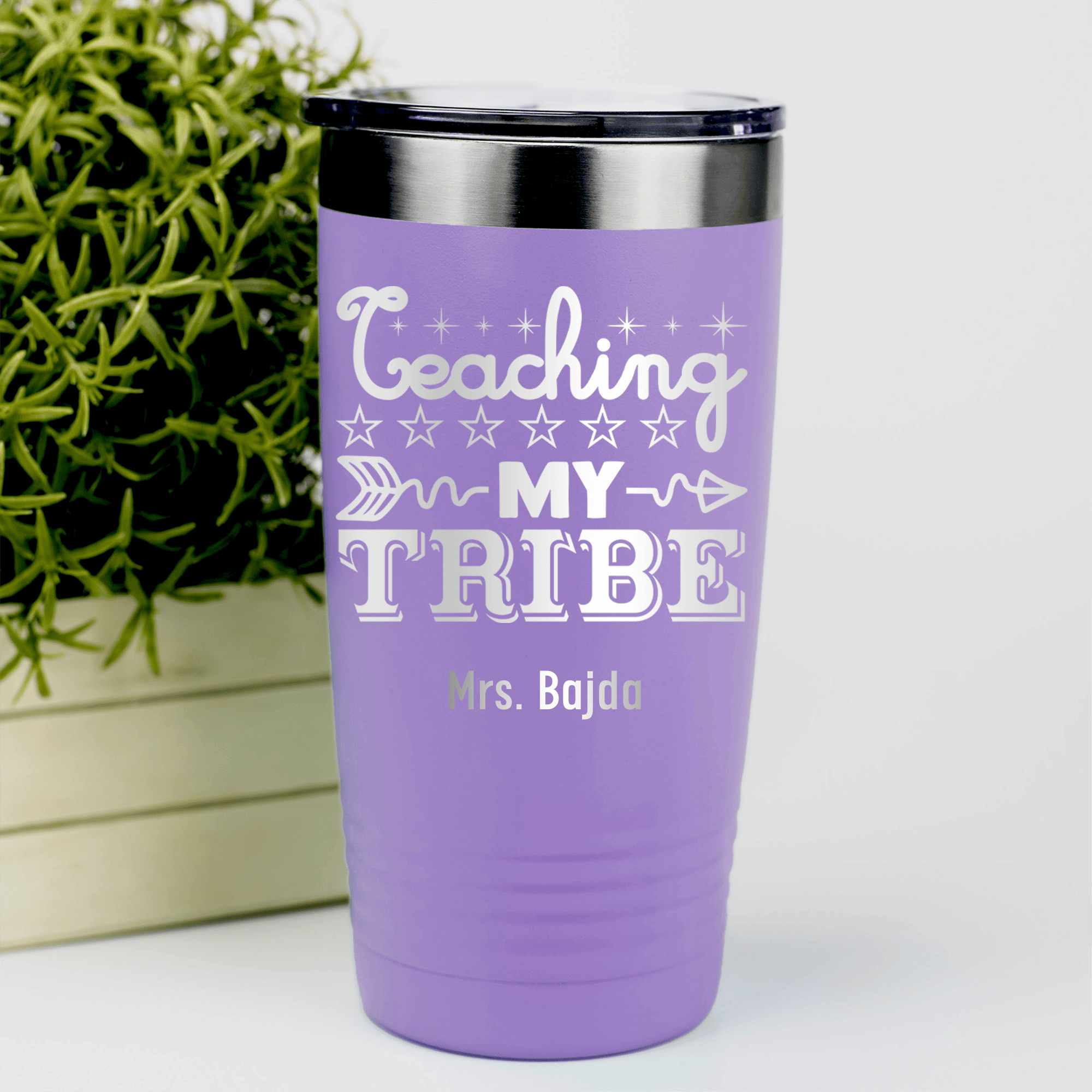 Light Purple Teacher Tumbler With Coaching Is My Tribe Design