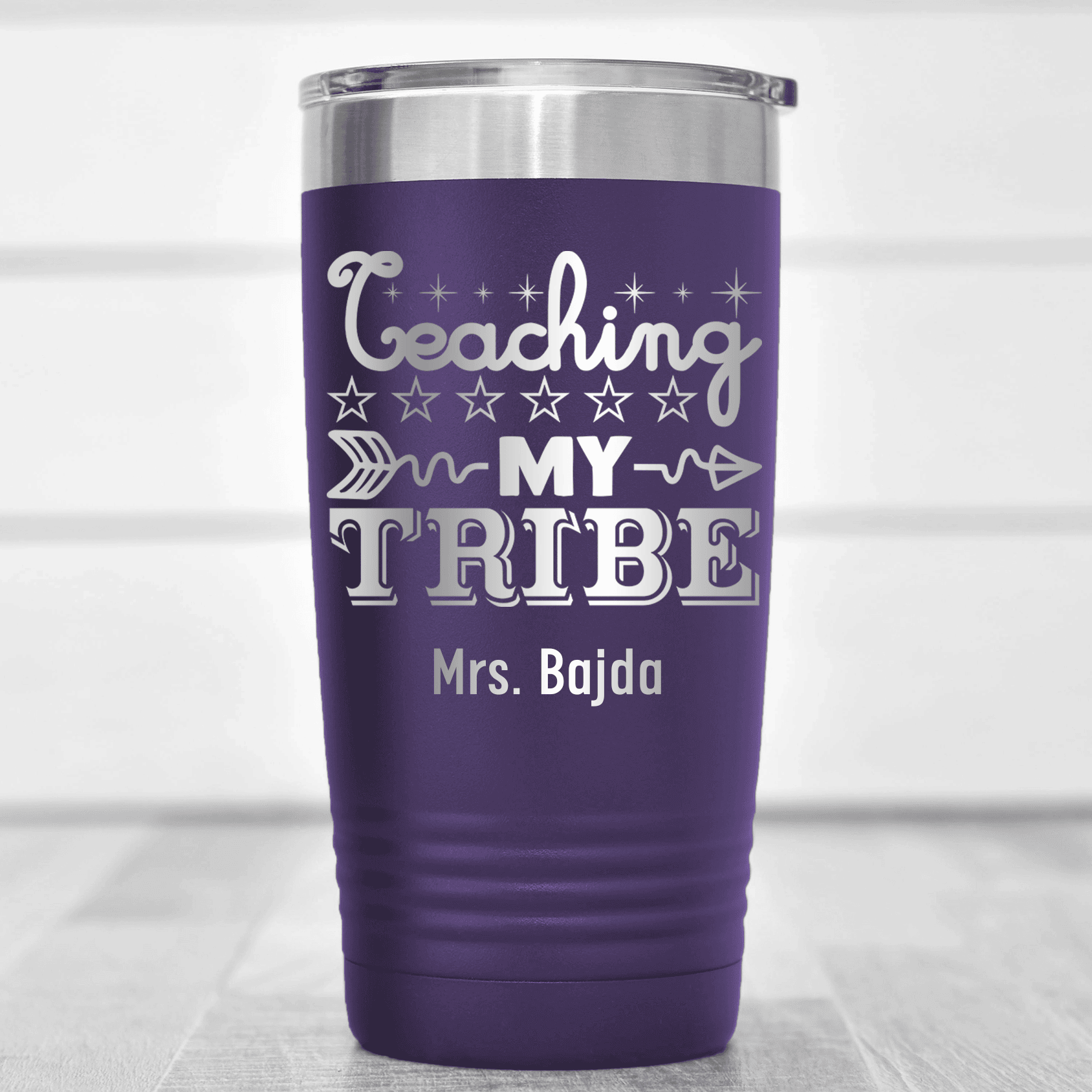 Purple Teacher Tumbler With Coaching Is My Tribe Design