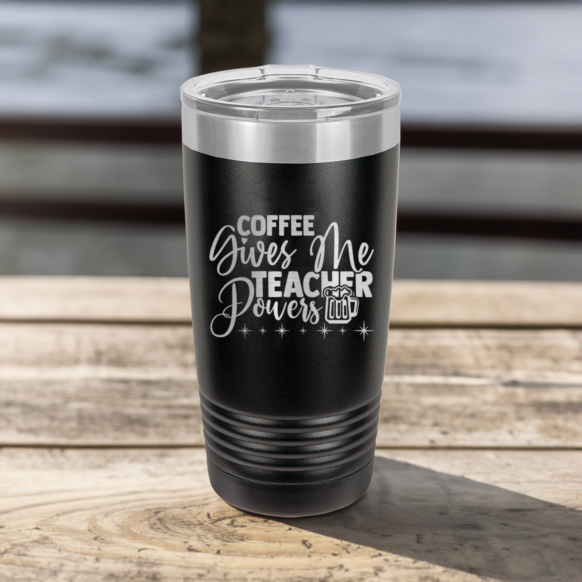 Funny Coffee Is How I Get Powers Ringed Tumbler