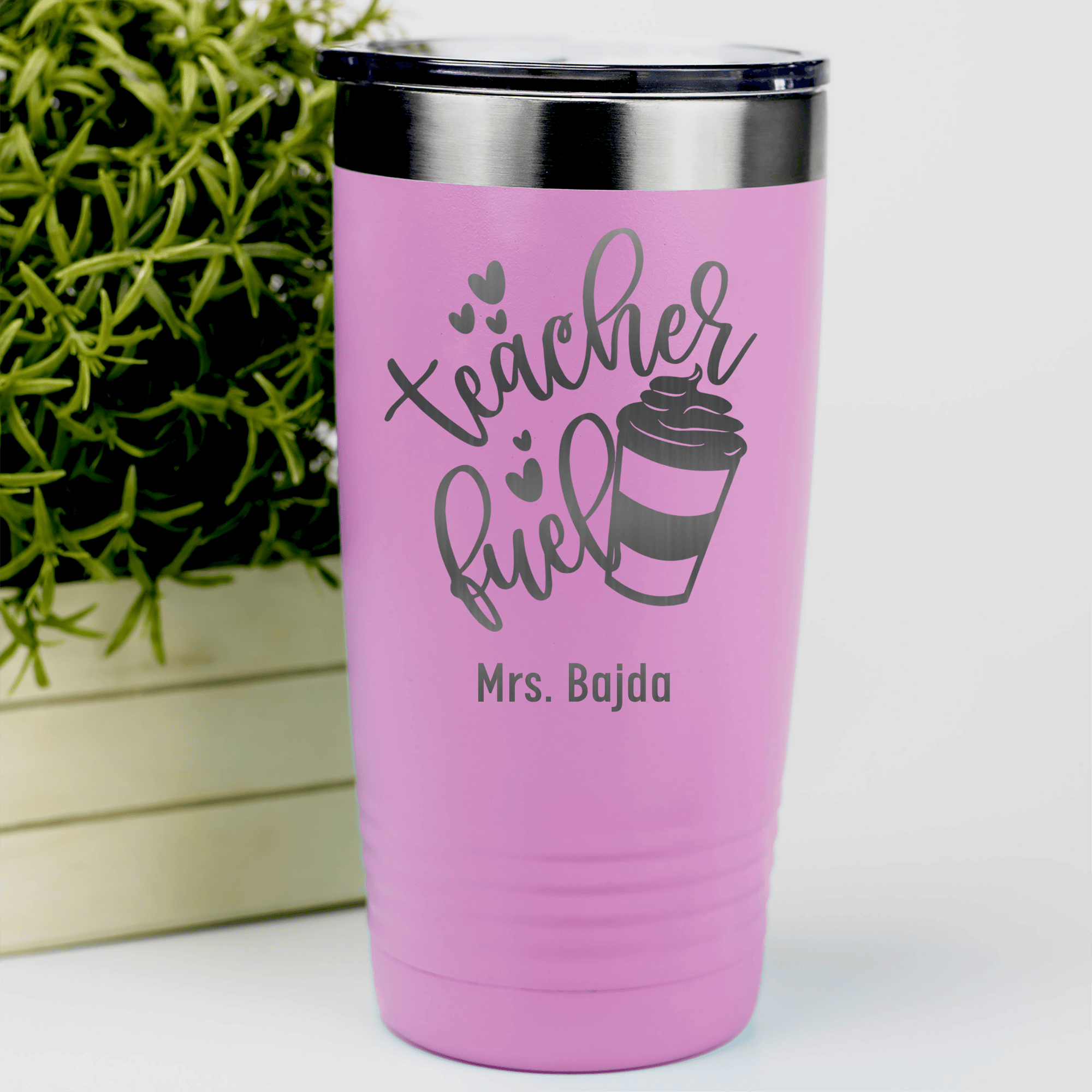 Pink Teacher Tumbler With Coffee Is My Fuel Design