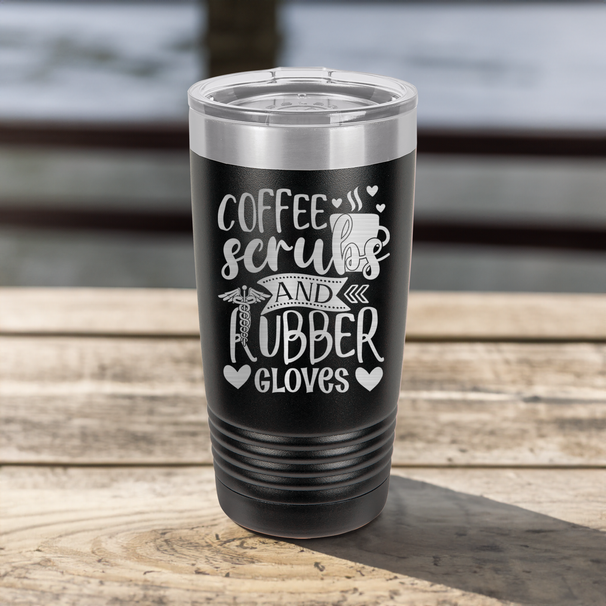 Funny Coffee Scrubs And Gloves Ringed Tumbler