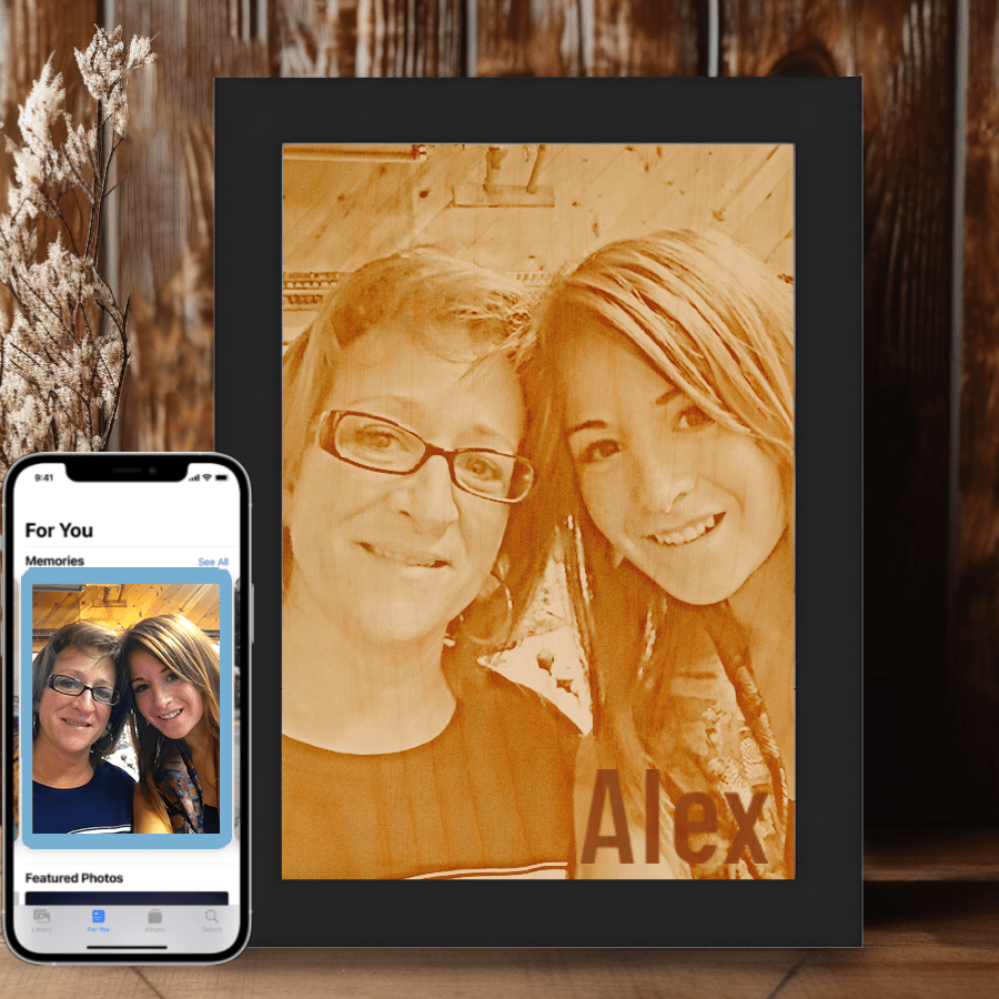 Birthday Wood Framed Decor With Custom Birthday Photo Design