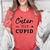 Light Red Womens T-Shirt With Cuter Than Cupid Design