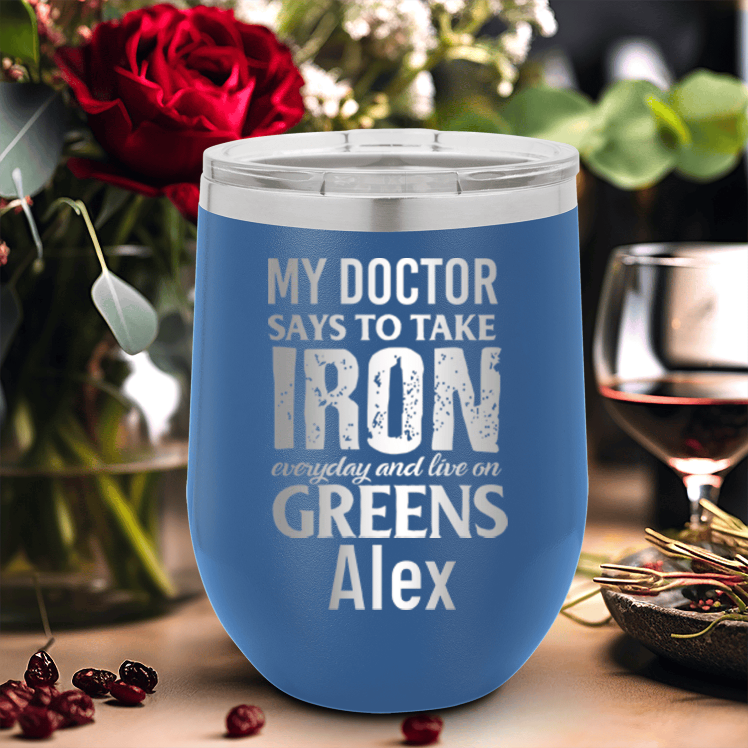 Blue Golf Gifts For Her Wine Tumbler With Doctors Orders For Golf Design