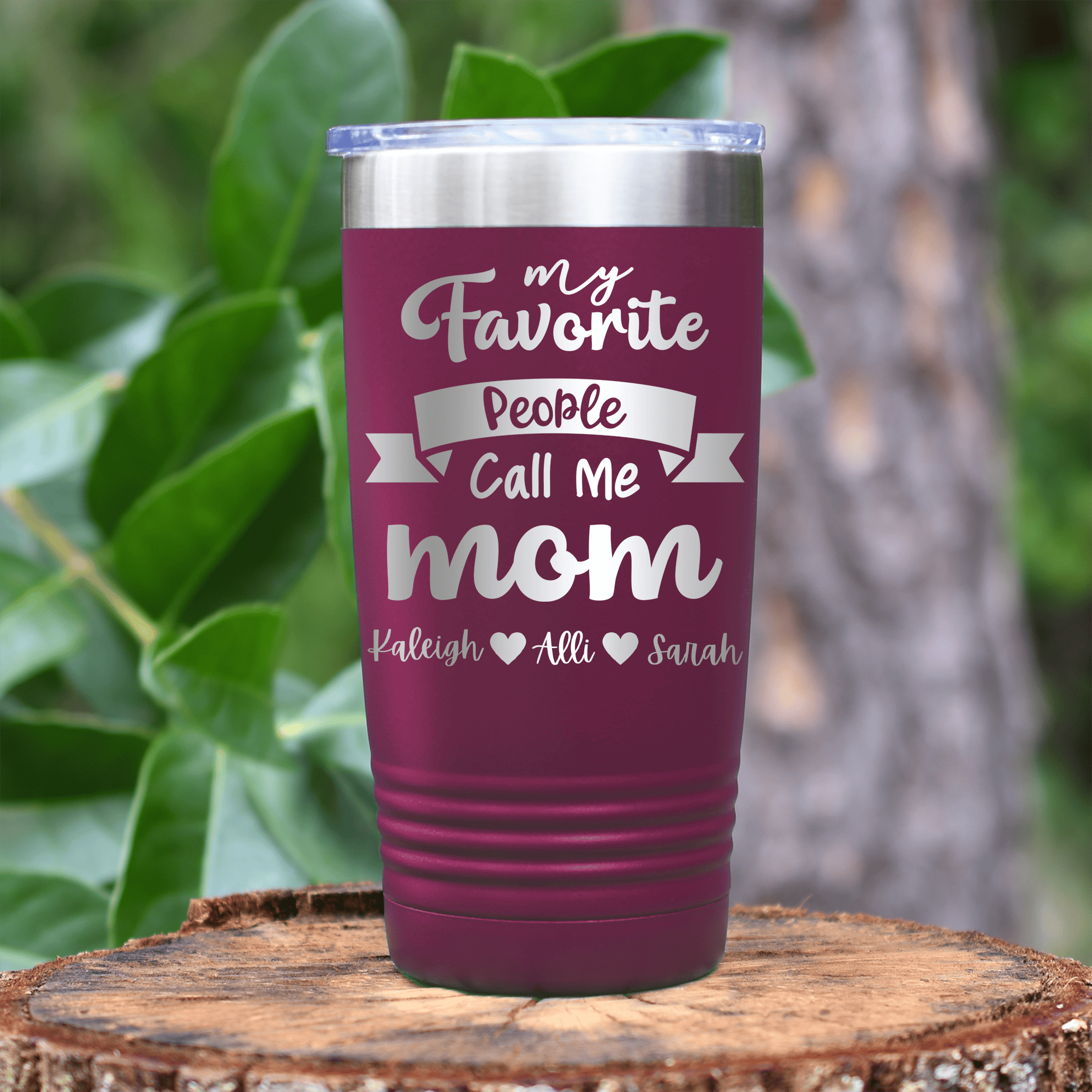 Maroon Mothers Day Tumbler With Favorite People Call Me Mom Design