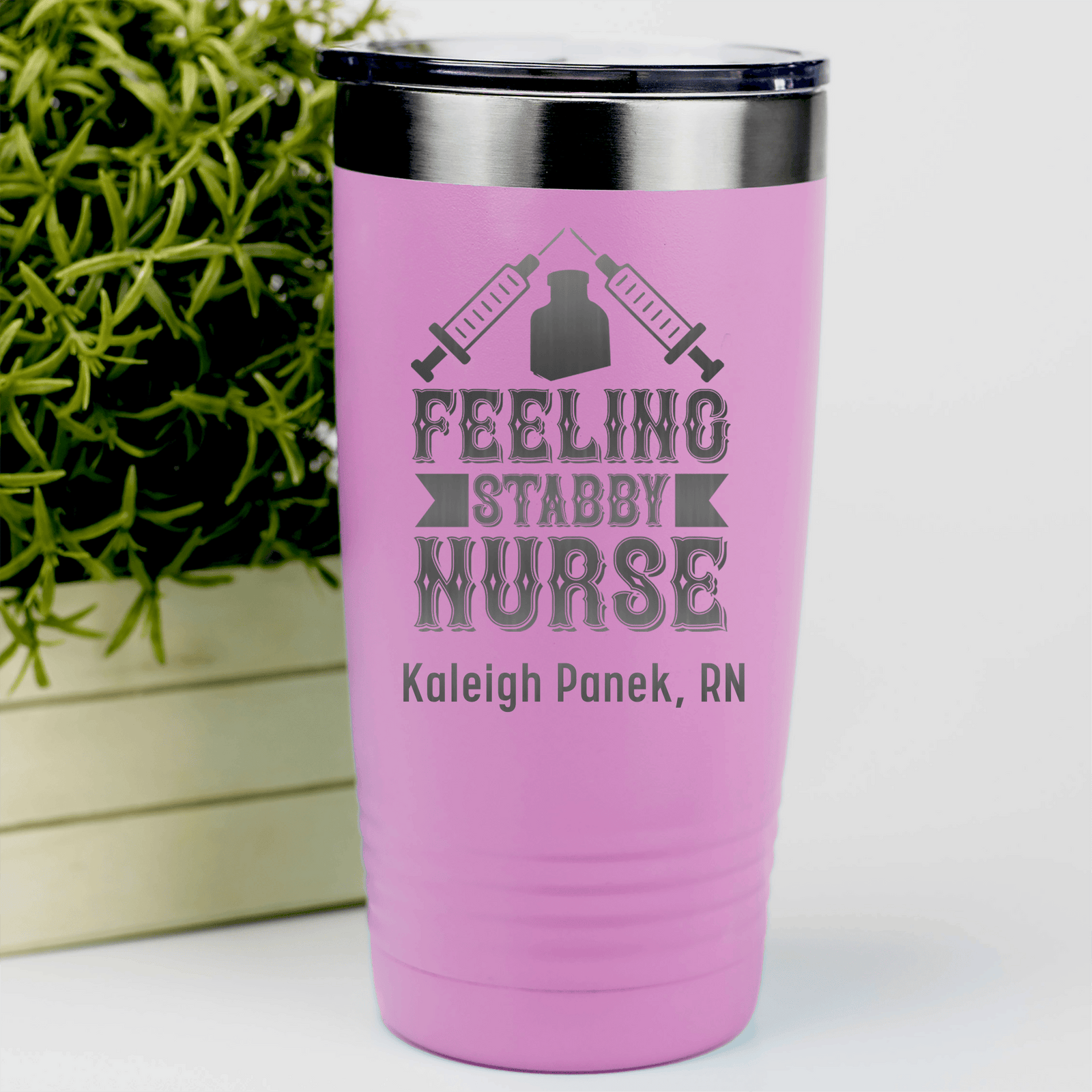 Pink Nurse Tumbler With Feeling A Little Stabby Design