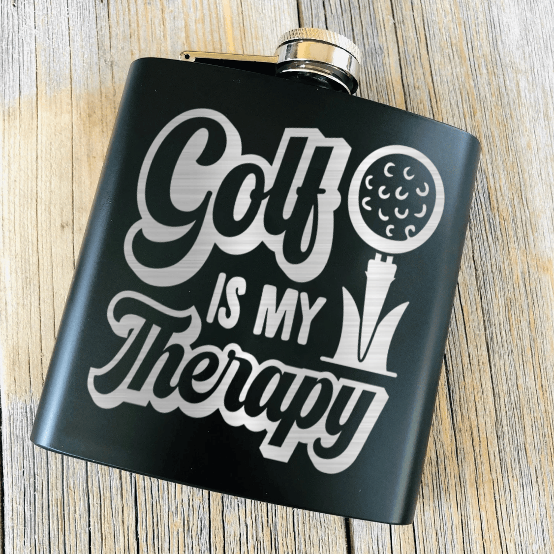 Golf Is My Therapy Flask