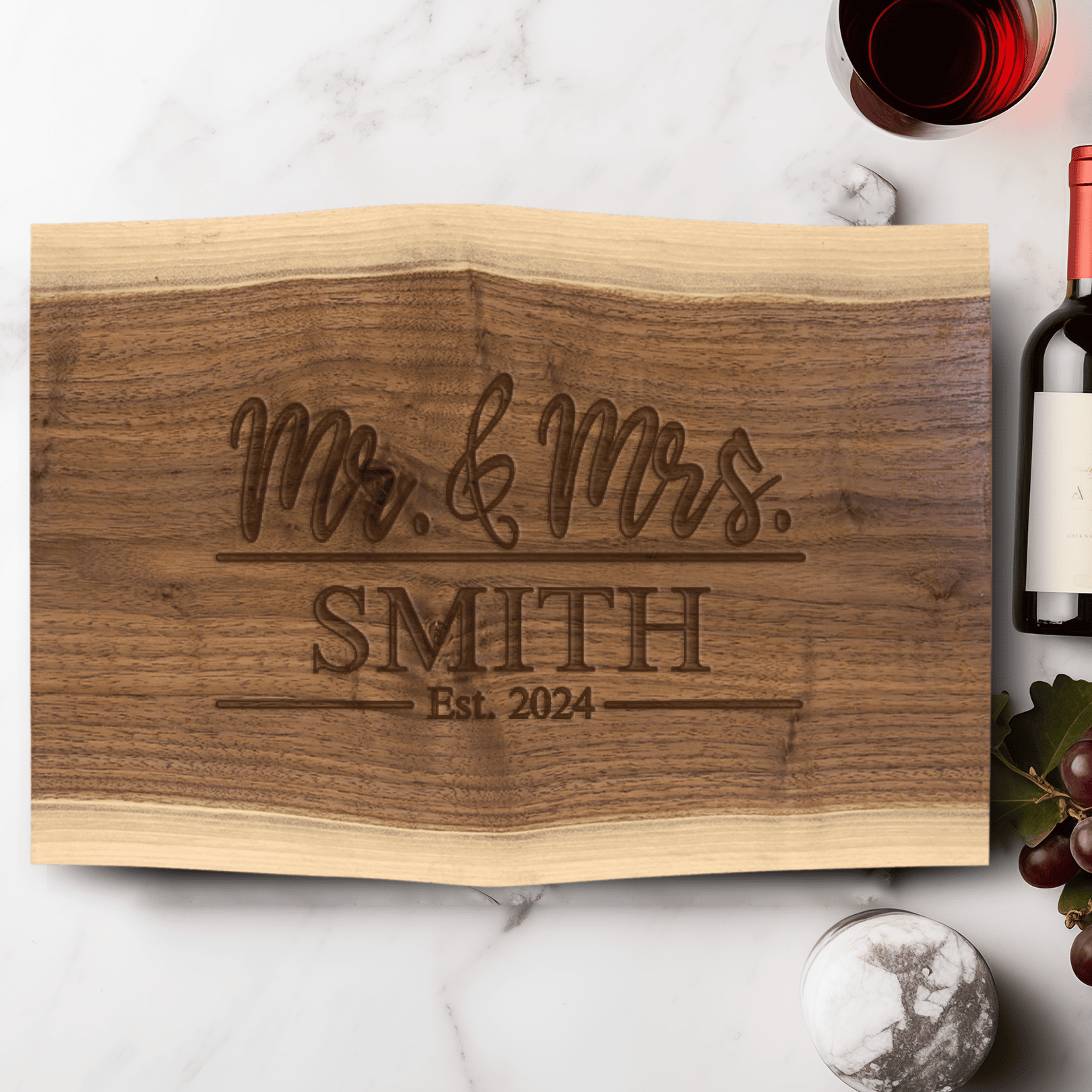 Anniversary Black Walnut Cutting Board With Forever United Arework Design