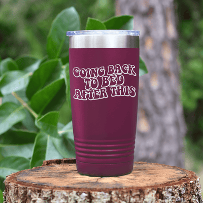 Maroon pickelball tumbler Going Back To Bed