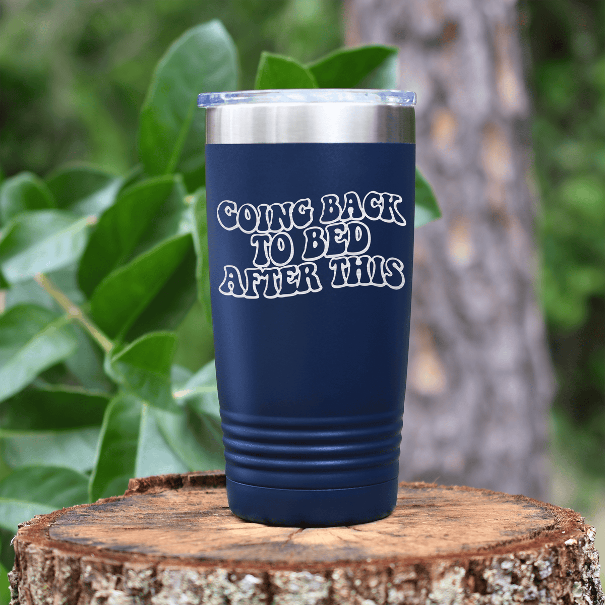 Navy pickelball tumbler Going Back To Bed