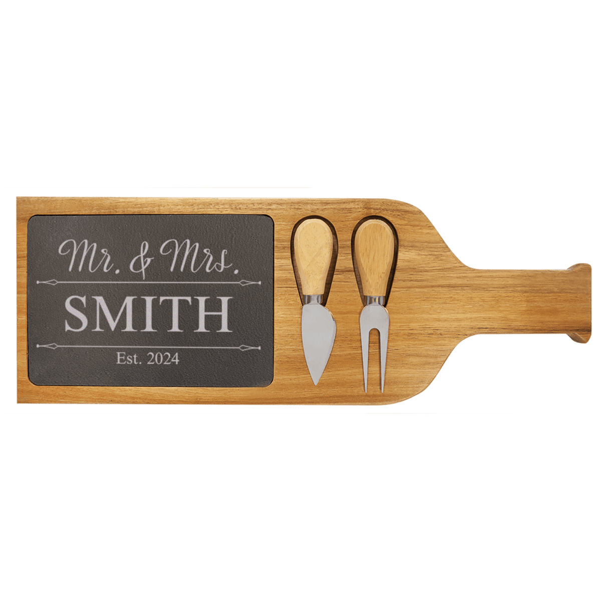 Personalized Golden Moments Memorial Wood Slate Serving Tray With Handle for her, Customized Gifts for Women by Groovy Girl Gifts