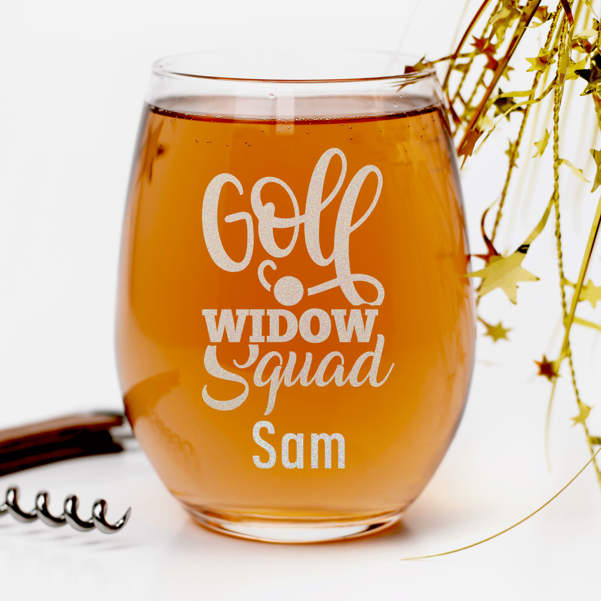 Golf Widow Squad Stemless Wine Glass