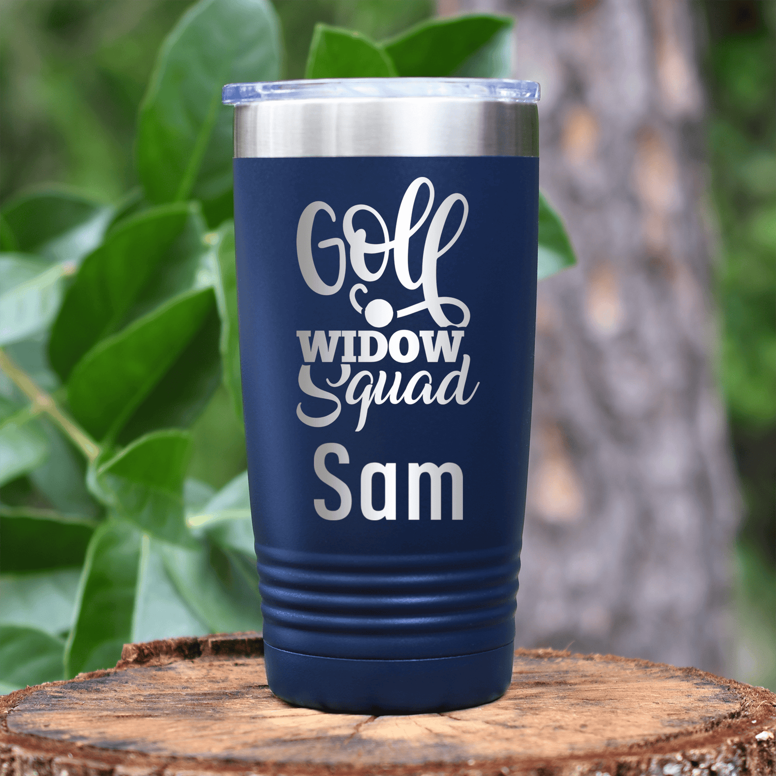 Navy Golf Gifts For Her Tumbler With Golf Widow Squad Design