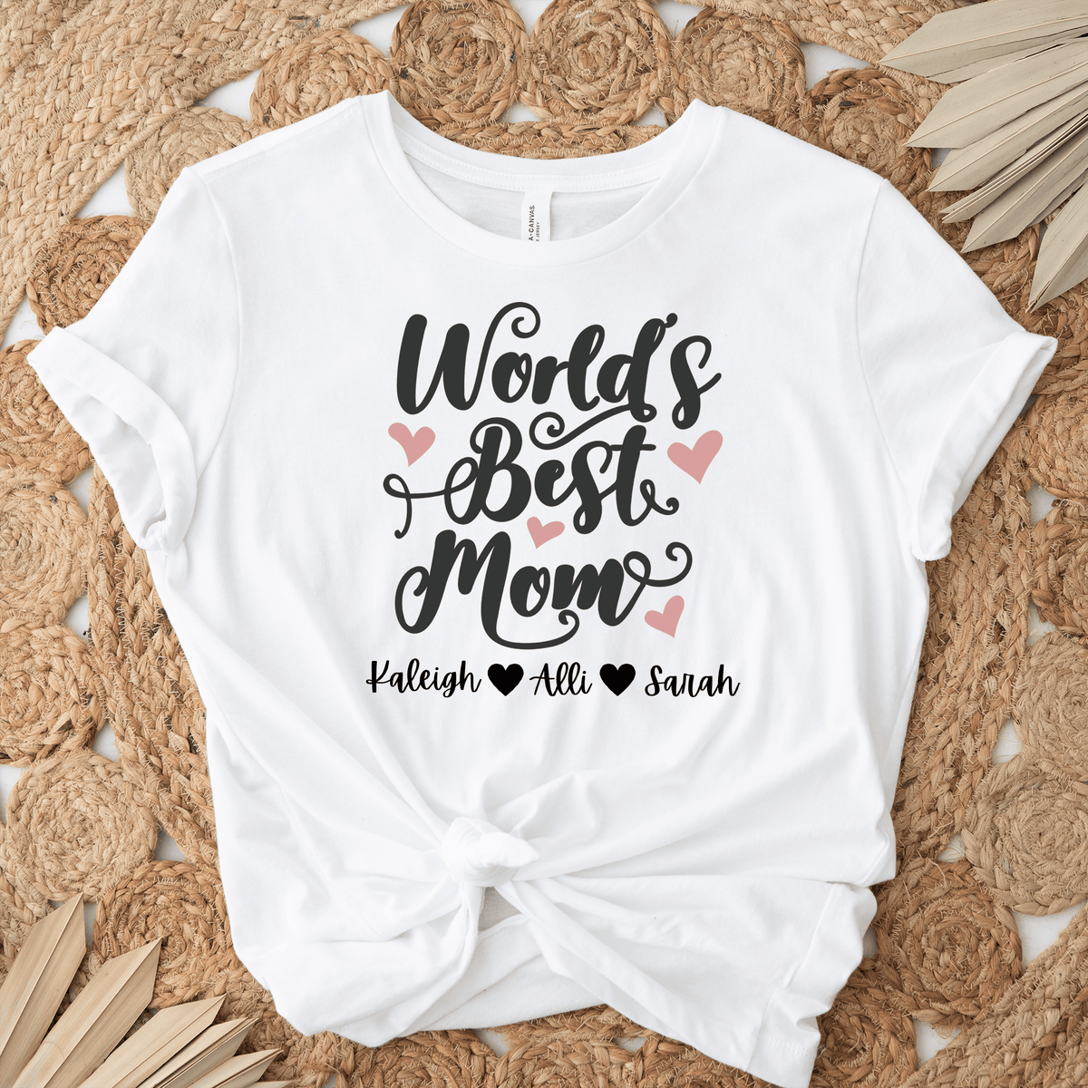 Womens White T Shirt with Greatest-Mom-In-The-World design
