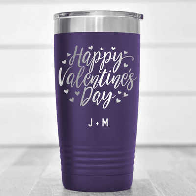 Purple Valentines Day Tumbler With Happy Valentines Day Design