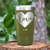 Military Green Valentines Day Tumbler With Heart Carved Love Design