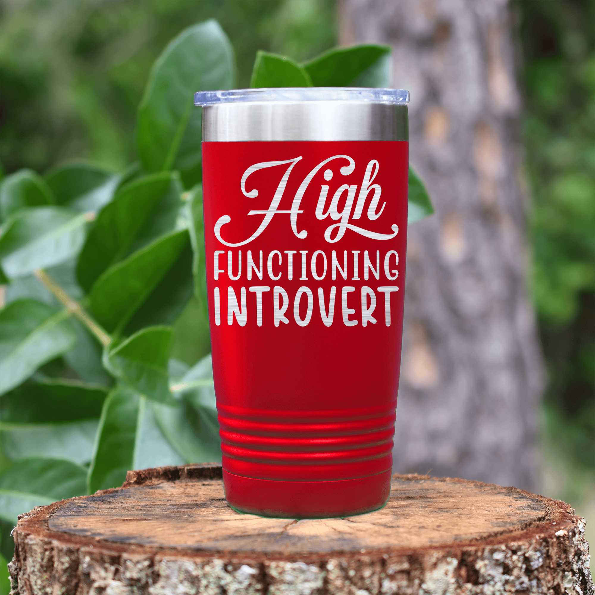 Red pickelball tumbler High Functioning Introvert