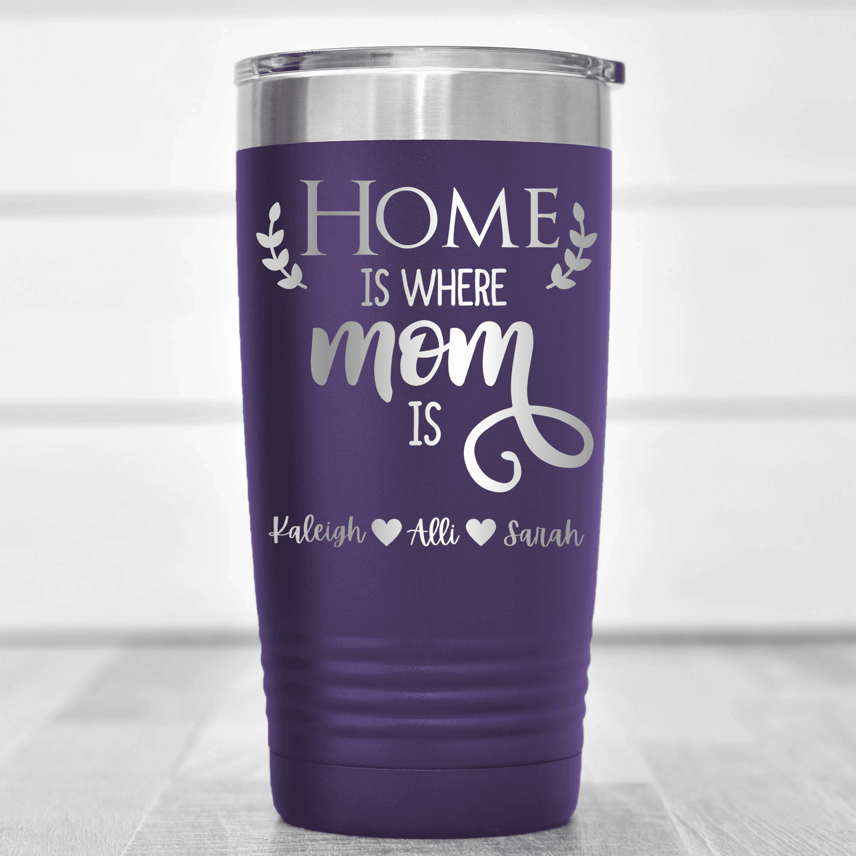 Red Mothers Day Tumbler With Home Is Where Mom Is Design