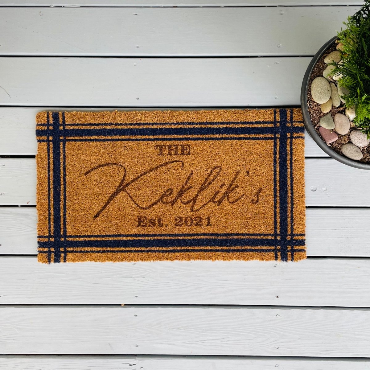 Personalized Personalized Greetings Mat for her, Customized Gifts for Women by Groovy Girl Gifts