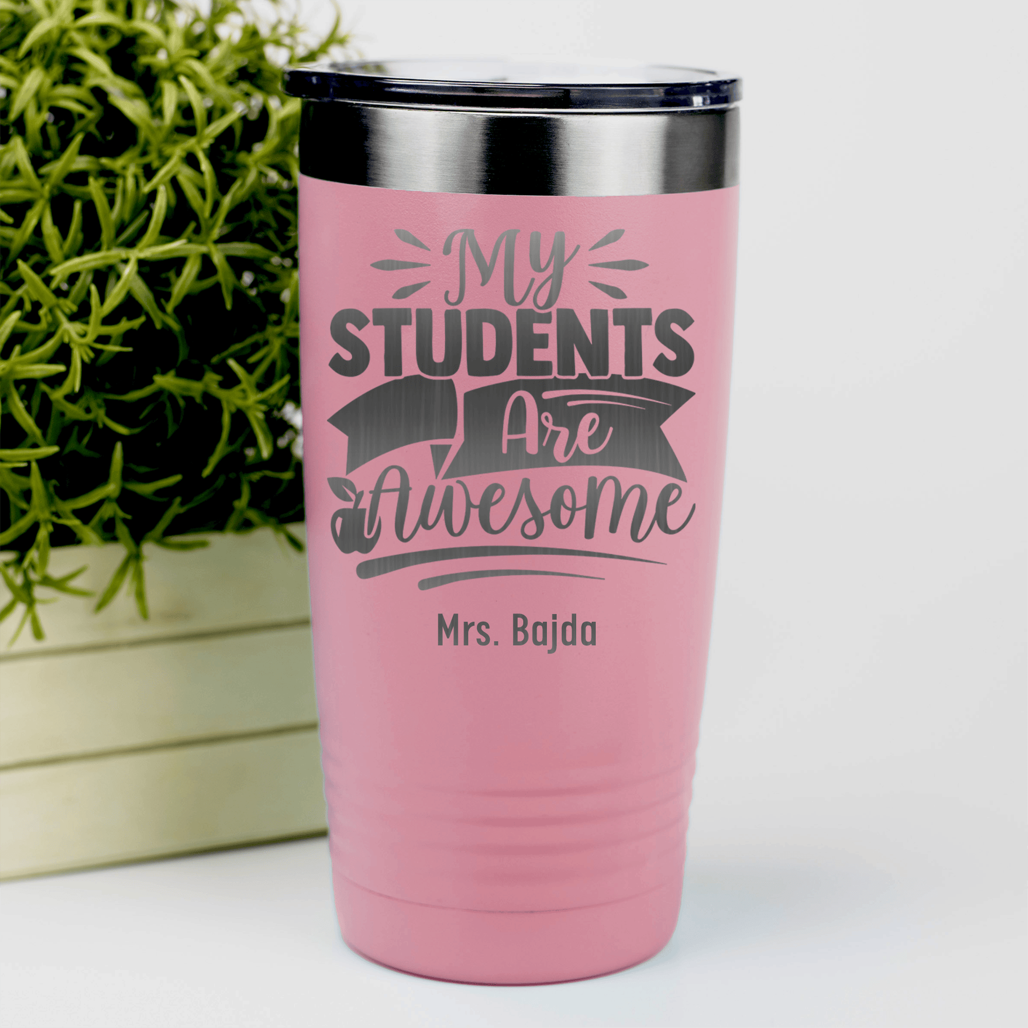 Salmon Teacher Tumbler With I Have Awesome Students Design