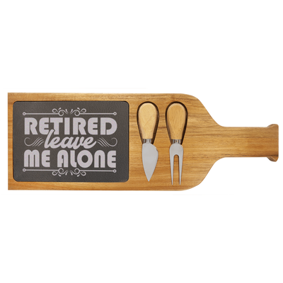 Im Retired Leave Me Alone Wood Slate Serving Tray With Handle